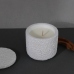 C&H Custom Mold Logo Wood Wick Scented Candle White Air Rough Surface Cement Vessel Candle Container