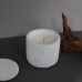 C&H Custom Mold Logo Wood Wick Scented Candle White Air Rough Surface Cement Vessel Candle Container