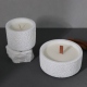 C&H Custom Mold Logo Wood Wick Scented Candle White Air Rough Surface Cement Vessel Candle Container