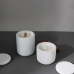 C&H Custom Mold Logo Wood Wick Scented Candle White Air Rough Surface Cement Vessel Candle Container