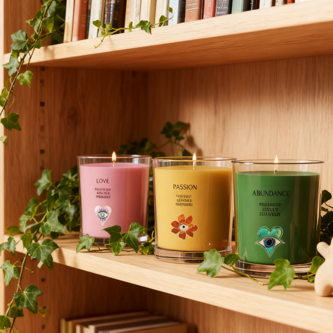C&H Unique Design Home Deco Seven Days Soy Wax Candle Diy Logo Evil Eye Scent Candle
