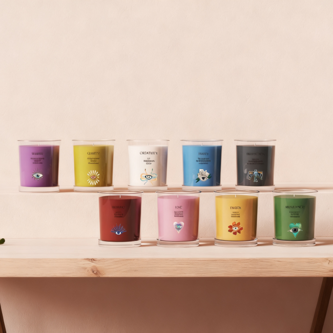 C&H Unique Design Home Deco Seven Days Soy Wax Candle Diy Logo Evil Eye Scent Candle