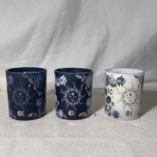C&H Wholesale Glass Candle Sun OEM Design Flower 200g Soy Wax Candle Luxury Gifts