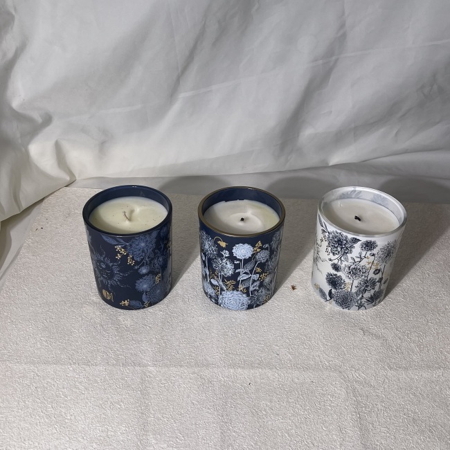 C&H Wholesale Glass Candle Sun OEM Design Flower 200g Soy Wax Candle Luxury Gifts