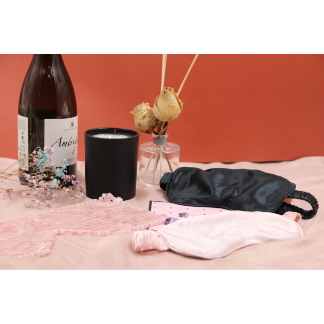 C&H Custom Eye Mask Gift Set Eye Mask Storage High Quality Real Silk Crystal Eye Mask for Adult