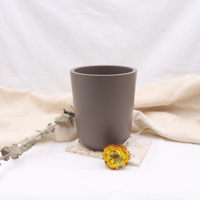 C&H Simple Custom Logo Home Deco Engraved Cement Candle Grey Large 1000g 35oz Empty Candle Jar
