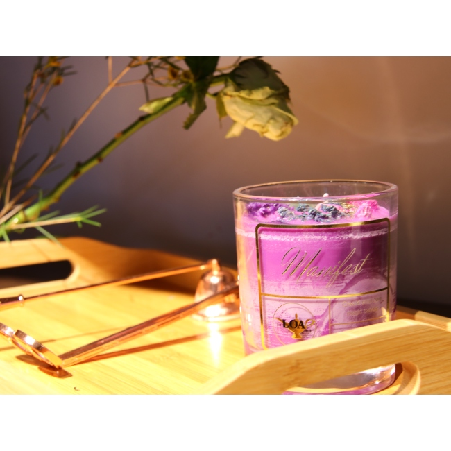 C&H Home Deco Personalized Logo Luxury Healing Crystal Infused Scented Chakra Soy Wax Candle