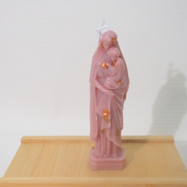 C&H Special Design Christian the Virgin Mary Holding the Baby Candle Colored Virgin Mary Soy Wax Candle