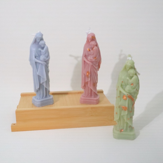 C&H Special Design Christian the Virgin Mary Holding the Baby Candle Colored Virgin Mary Soy Wax Candle