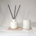 C&H Empty Ceramic Cement Round Reed Diffuser Bottle Scented Candle Jar Room Spray Set With Stopper