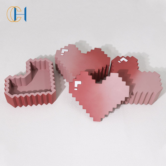C&H Wholesale Heart Shape Home Decoration Customized Candle Custom logo Soy Wax Scented Cement Candle Valentine's Day Gift