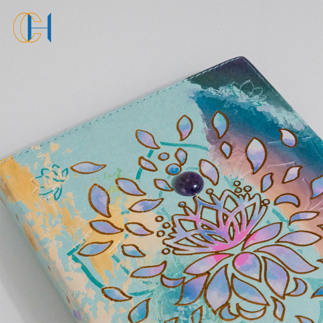 C&H Logo Customized Crystal-Inlaid Embroidered Journal for Business Symposium Attendees Notebook