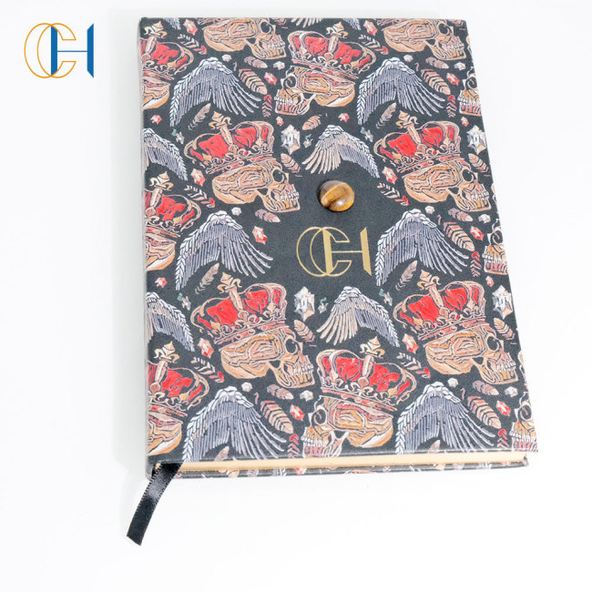 C&H Logo Customized Crystal-Inlaid Embroidered Journal for Business Symposium Attendees Notebook