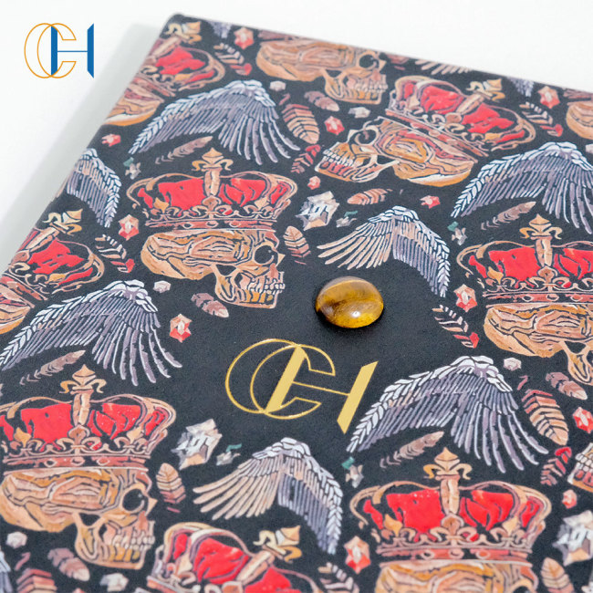 C&H Logo Customized Crystal-Inlaid Embroidered Journal for Business Symposium Attendees Notebook