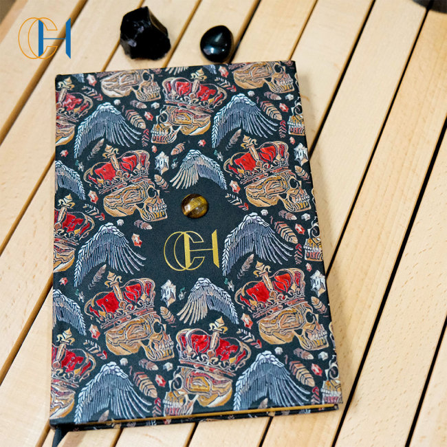 C&H Logo Customized Crystal-Inlaid Embroidered Journal for Business Symposium Attendees Notebook