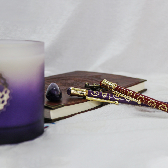 C&H Customized Logo Crystal Pens High Quality Crystal Citrine Amethyst Agate Gravel Energy Healing Business Gift