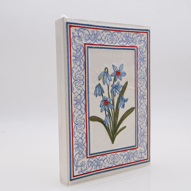 C&H Festival Gift Floral Embroidery Leather Journal | Intricate Flower-Patterned Notebook Stitched Cover for Daily Writing