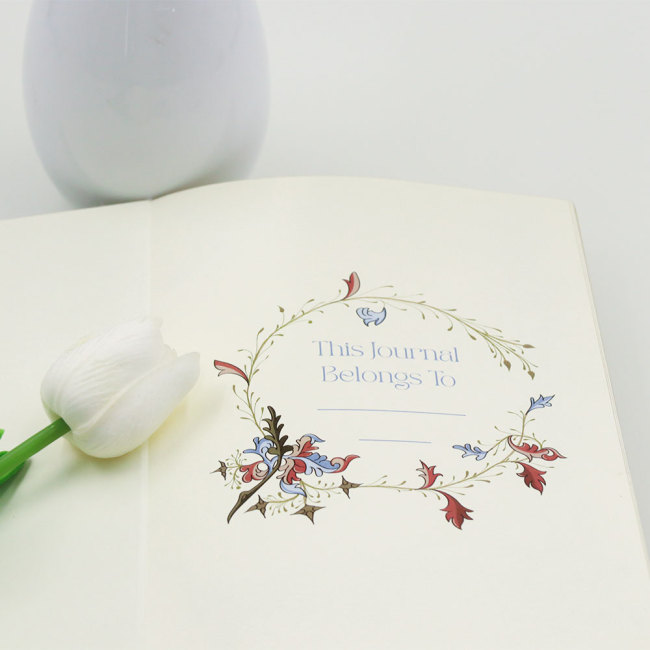 C&H Festival Gift Floral Embroidery Leather Journal | Intricate Flower-Patterned Notebook Stitched Cover for Daily Writing