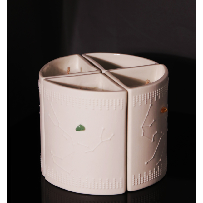 C&H Bluk Handmade Square 4/6/8 oz Aromatherapy Soy Wax Ceramic Candle Jars Colorful Eco-friendly Home Decoration