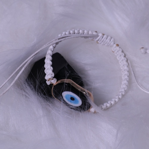 C&H Rope String Evil Eye Charm Bracelet Handmade Black String Devil Eye Charm Bracelet