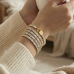 C&H Customized Design Stainless Steel OT Clasp Zircon Bracelet Gold Plated CZ Crystal Bracelet