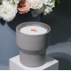 C&H Customized Logo Home Decoration Soy Wax Candle Concrete Cement Candle Jar with Metal Lid