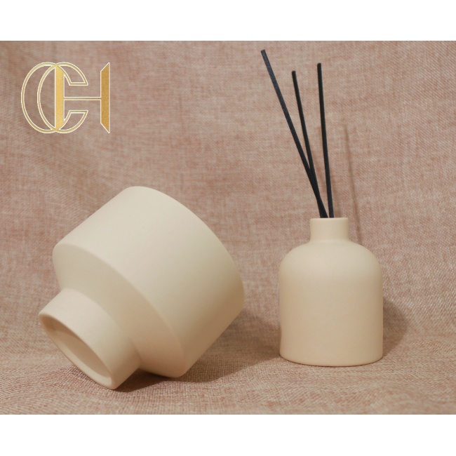 CHHC Customized Logo Ceramic Candle Jar Reed Diffuser Jar Set Home Deco