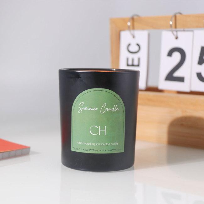 C&H Customized Hot Selling Aromatherapy Candle Jars Suitable White Glass Soy Wax Candle  for Home Decoration