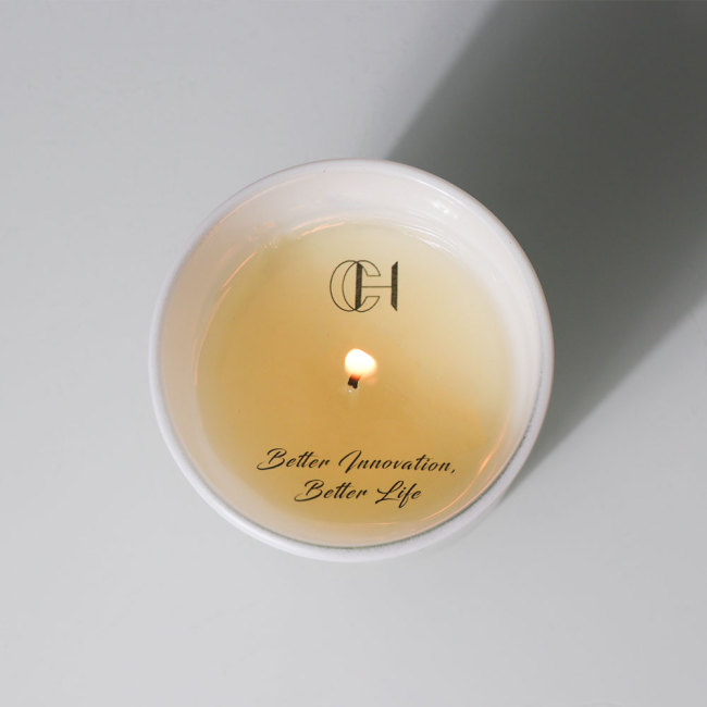 C&H Customized Hot Selling Aromatherapy Candle Jars Suitable White Glass Soy Wax Candle  for Home Decoration