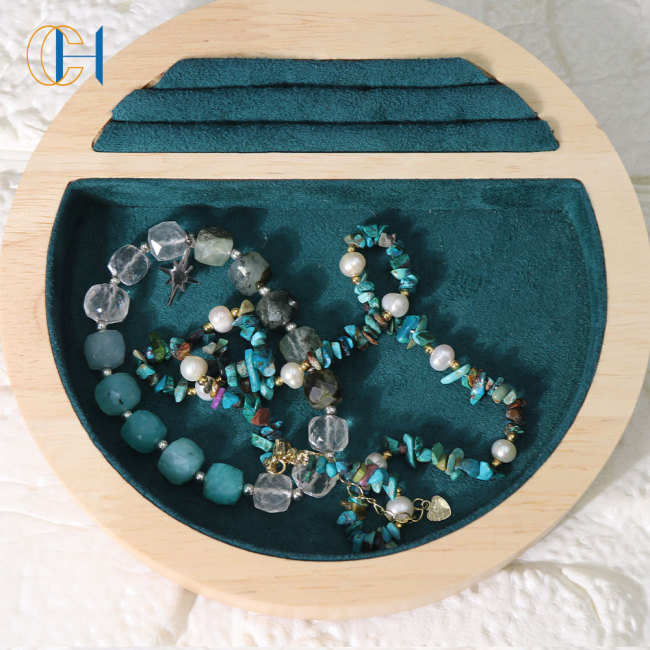 C&H Hot Selling Irregular Crystal Beads Bracelet Elastic String Double Layered Crystal Beaded Bracelet Sets