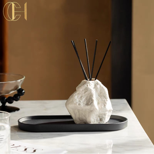 C&H Unique Design Customs Reed Diffuser Candle Set Home Decoration Fragrance Essential Oil Ceramic Reed Diffuser Candle