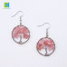 C&H Handmade Amethyst Stone Life of Tree Drop Earring Pink Crystal Tree Drop Earrings