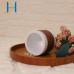 CHHC Leather Wrapped Ceramic Candle Jar Custom Leather Ceramic Candle Container for Home Deco