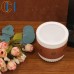CHHC Leather Wrapped Ceramic Candle Jar Custom Leather Ceramic Candle Container for Home Deco