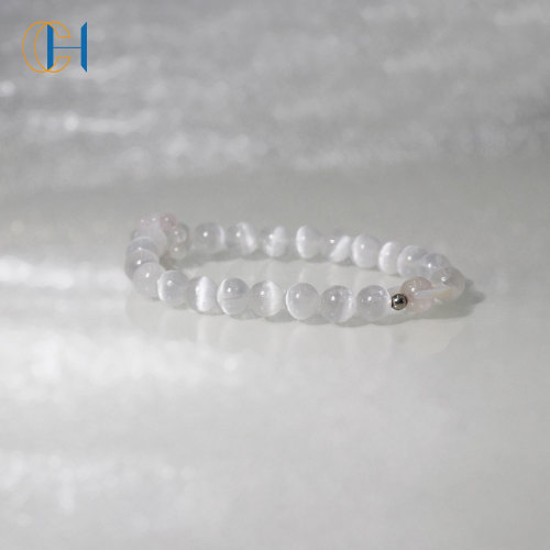 C&H Round Crystal Beaded Bracelet Evil Eye Moon Charm Crystal Beads Bracelets for Birthday Gift