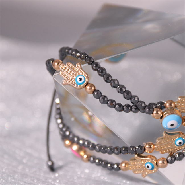 C&H Customized Design Handmade String Seed Beads Evil Eye Bracelet Multi Layered Devil Eye Bracelet