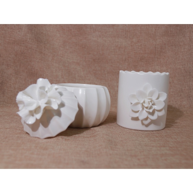 C&H Wholesale Custom Logo Customized Acceptable Cement  Ceramic Soy Wax Scented Candle Jar Home Deco