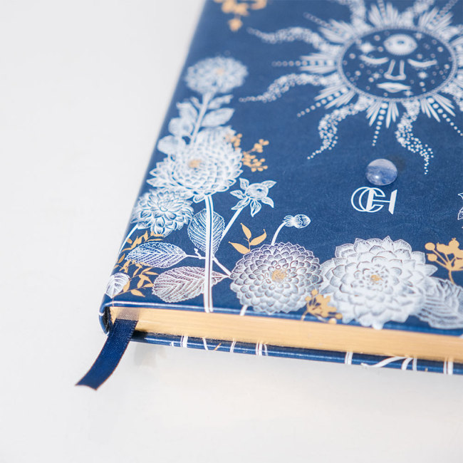 C&H 2026 Luxury Journal Calendar Crystal Stones Spirit Healing Journal Self Care Calendar Leather Reiki Notebook Customized