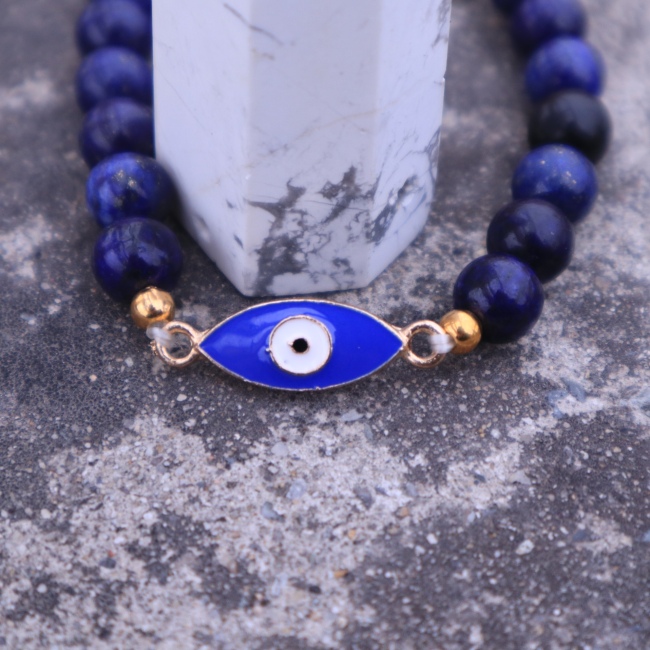 C&H Bohemian Style Braided Hand Rope Blue Crystal Beaded Bracelet Vintage Evil Eye Butterfly Bracelet