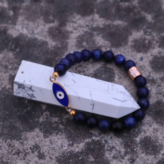 C&H Bohemian Style Braided Hand Rope Blue Crystal Beaded Bracelet Vintage Evil Eye Butterfly Bracelet