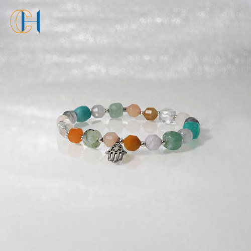 C&H Round Crystal Beaded Bracelet Copper Beads Star Pendant Bracelets