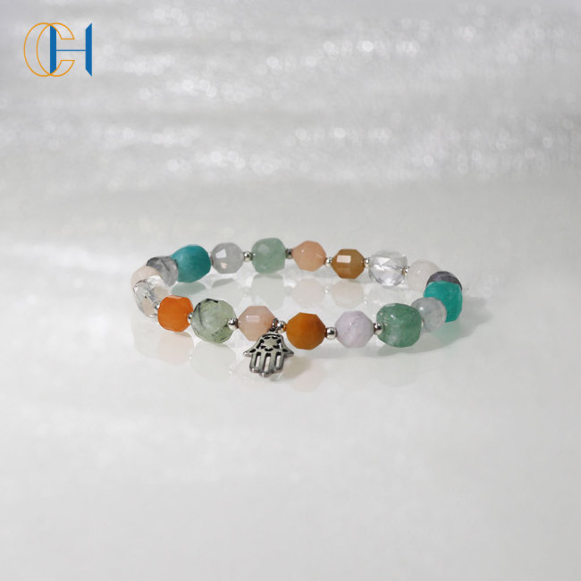 C&H Round Crystal Beaded Bracelet Copper Beads Star Pendant Bracelets