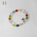 C&H Round Crystal Beaded Bracelet Copper Beads Star Pendant Bracelets