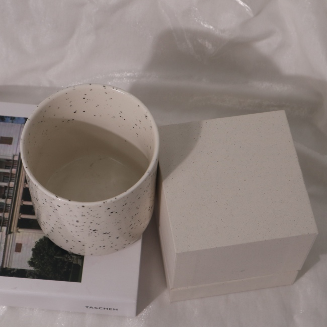 C&H Fashion Large Capacity Candle Jar White Cement Candle Container Diy Logo Home Deco Gift