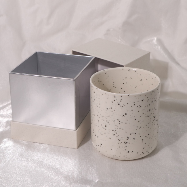 C&H Fashion Large Capacity Candle Jar White Cement Candle Container Diy Logo Home Deco Gift