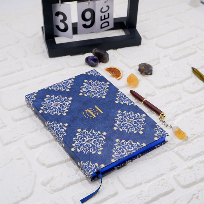 C&H Flannel Custom Pattern Journal Original Ornate Floral Design Notebook Personalized Embossed Cover Writing Notebook Gift