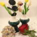 C&H Luxury Handmade Green White Ceramic Reed Diffuser for Modern Home Decor Spa Ambiance Private Label