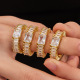 C&H Customized Design Stainless Steel Zircon Ring crystal Cubic Zircon Adjustable Ring