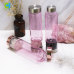 C&H Customized Logo Capacity Crystal Water Bottle Rose Quartz Gemstone Infused Healing Glass Crystal Water Bottle With Lid