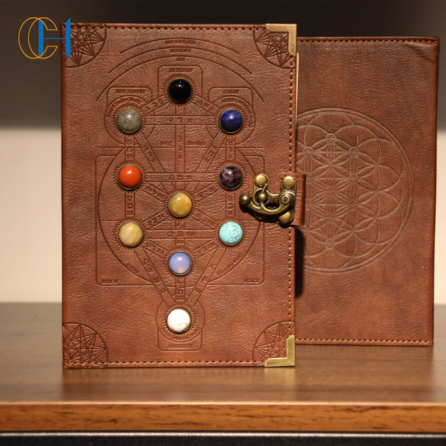 C&H Customizable Hardcover Phoenix Journal Note Book Embossed Cover Seven Chakra Spiritual Journal Best Gift